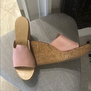 Pepe Jeans Blush Pink Cork Wedges
